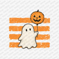 Halloween Brush Strokes Ghost and Pumpkin - DTF Transfer