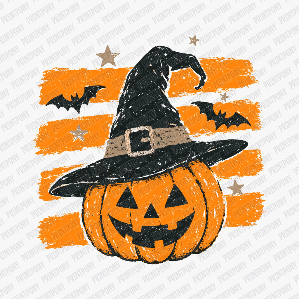 Halloween Brush Strokes Pumpkin  - DTF Transfer