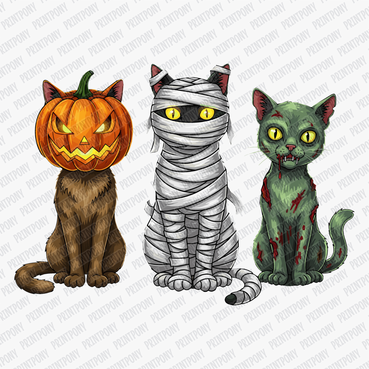 Halloween Cats DTF Transfer - PrintPony