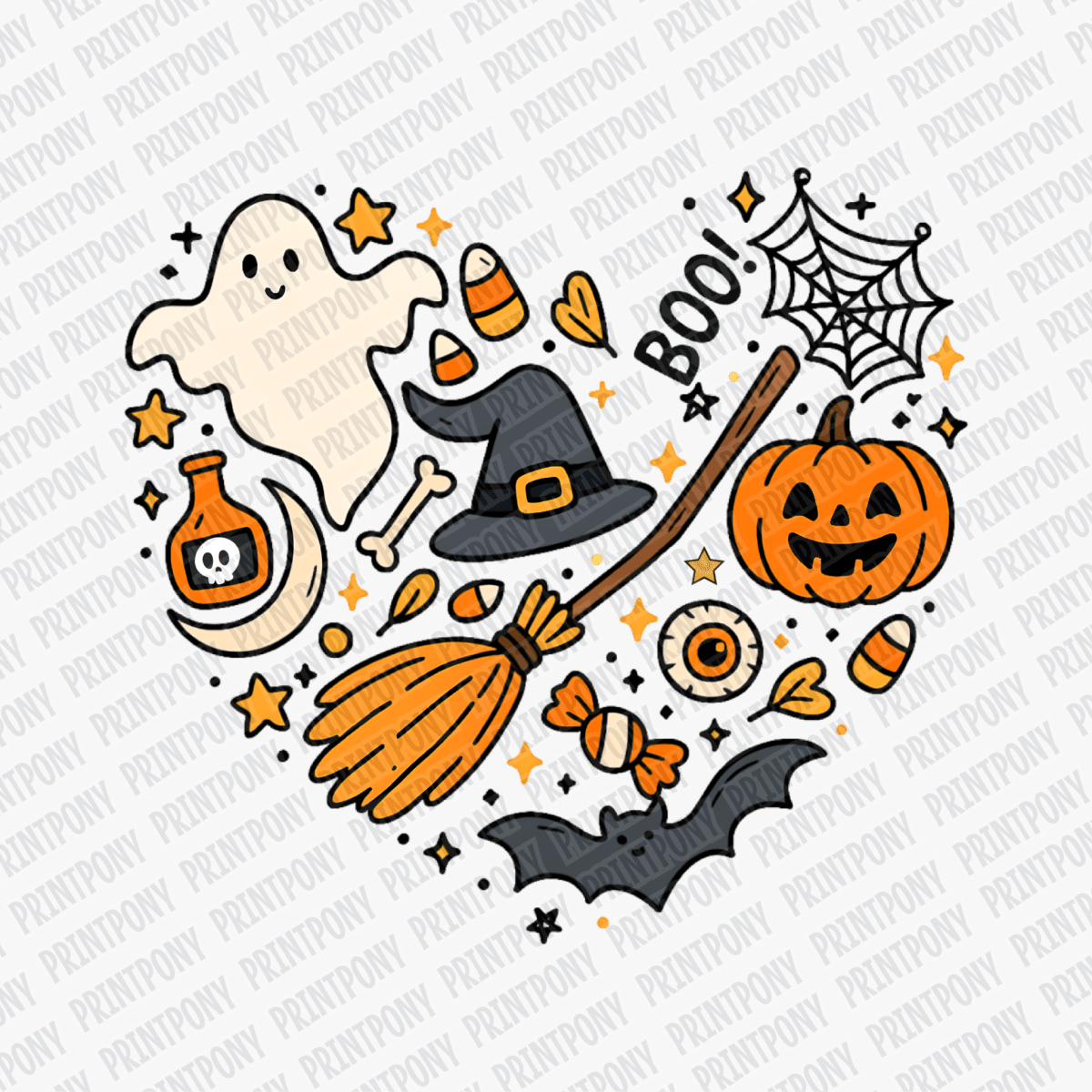 Halloween Doodle collage DTF Transfer - PrintPony™