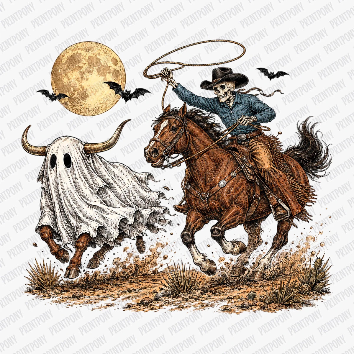 Halloween Western Cowboy - DTF Transfer - PrintPony