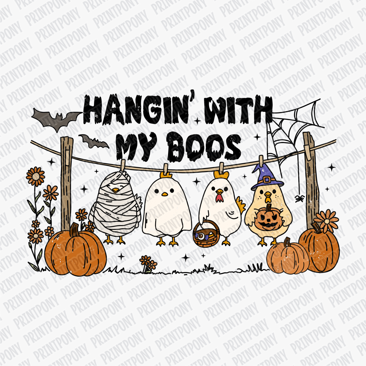Hangin with My Boos Halloween DTF Transfer - PrintPony