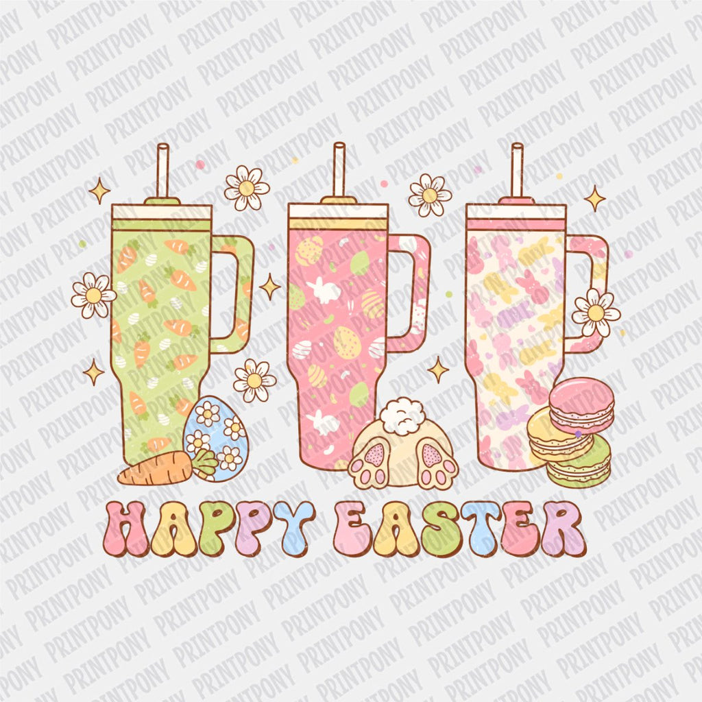 Happy Easter Tumblers DTF transfer - PrintPony