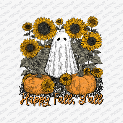 Happy Fall Y'all Ghost and pumpkins - DTF Transfer - PrintPony™