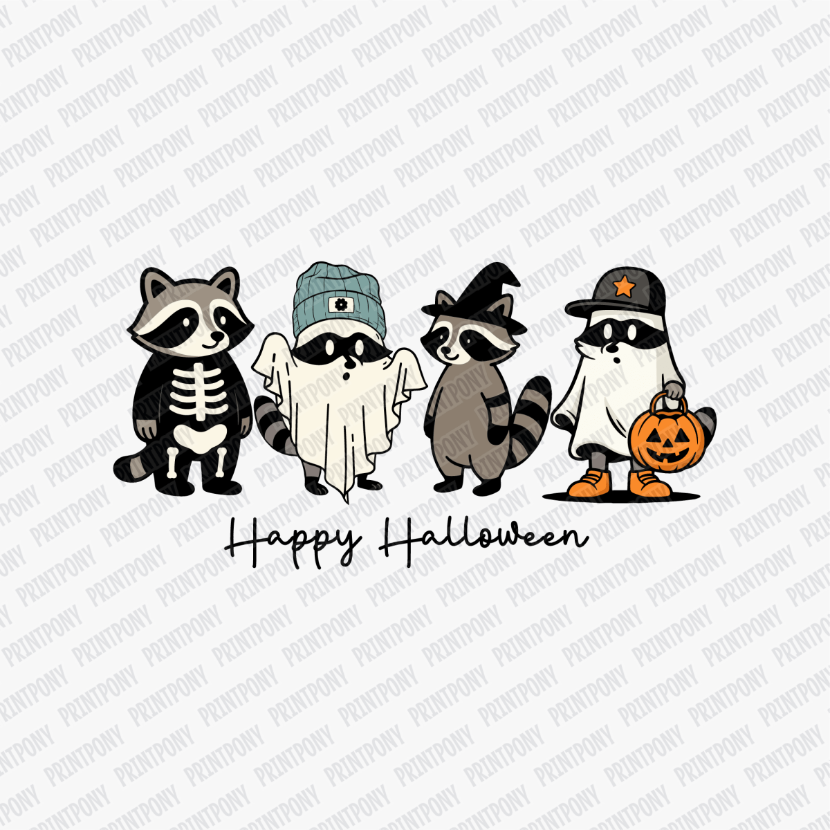 Happy Halloween Critters DTF Transfer - PrintPony