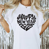 Happy New Year 2025 Heart Shaped DTF Transfer - Print Pony™