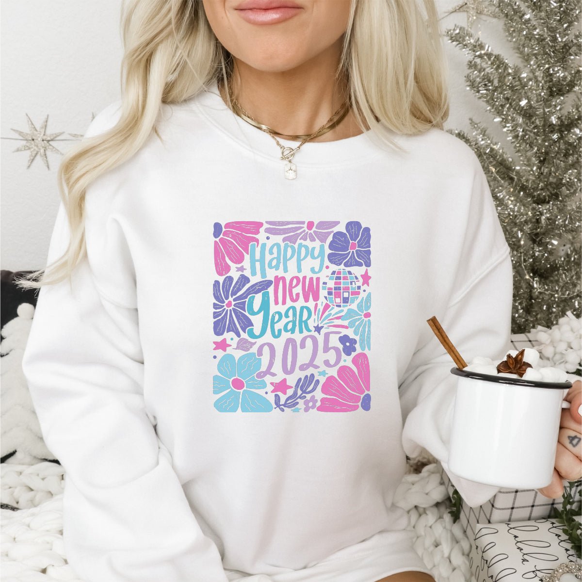 Happy New Year Pastel Boho Floral DTF Transfer - Print Pony™