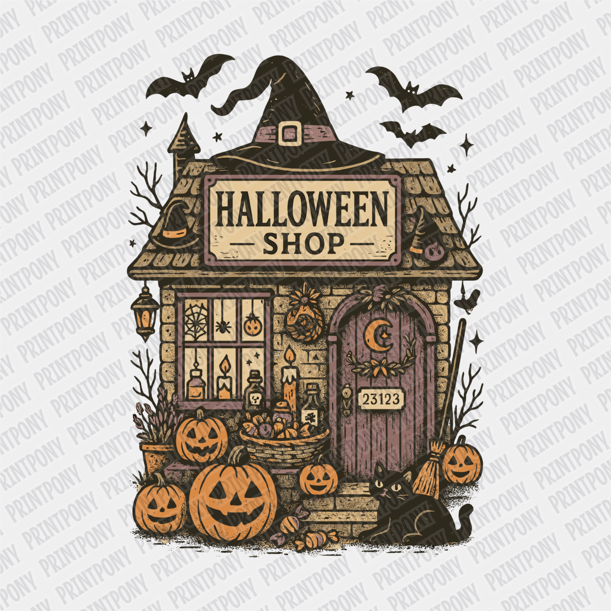 Haunted Shop Halloween DTF Transfer - PrintPony