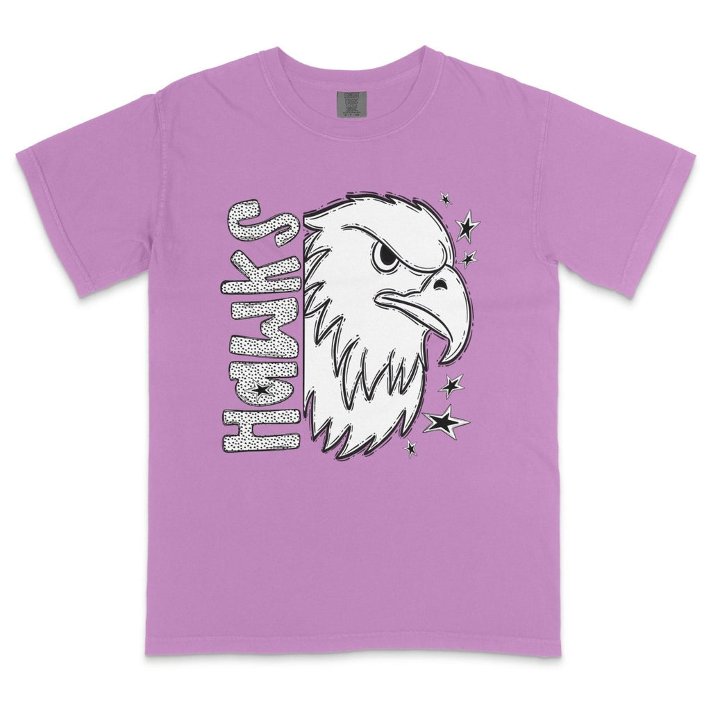Hawks Mascot Dotted Design DTF Transfer - PrintPony