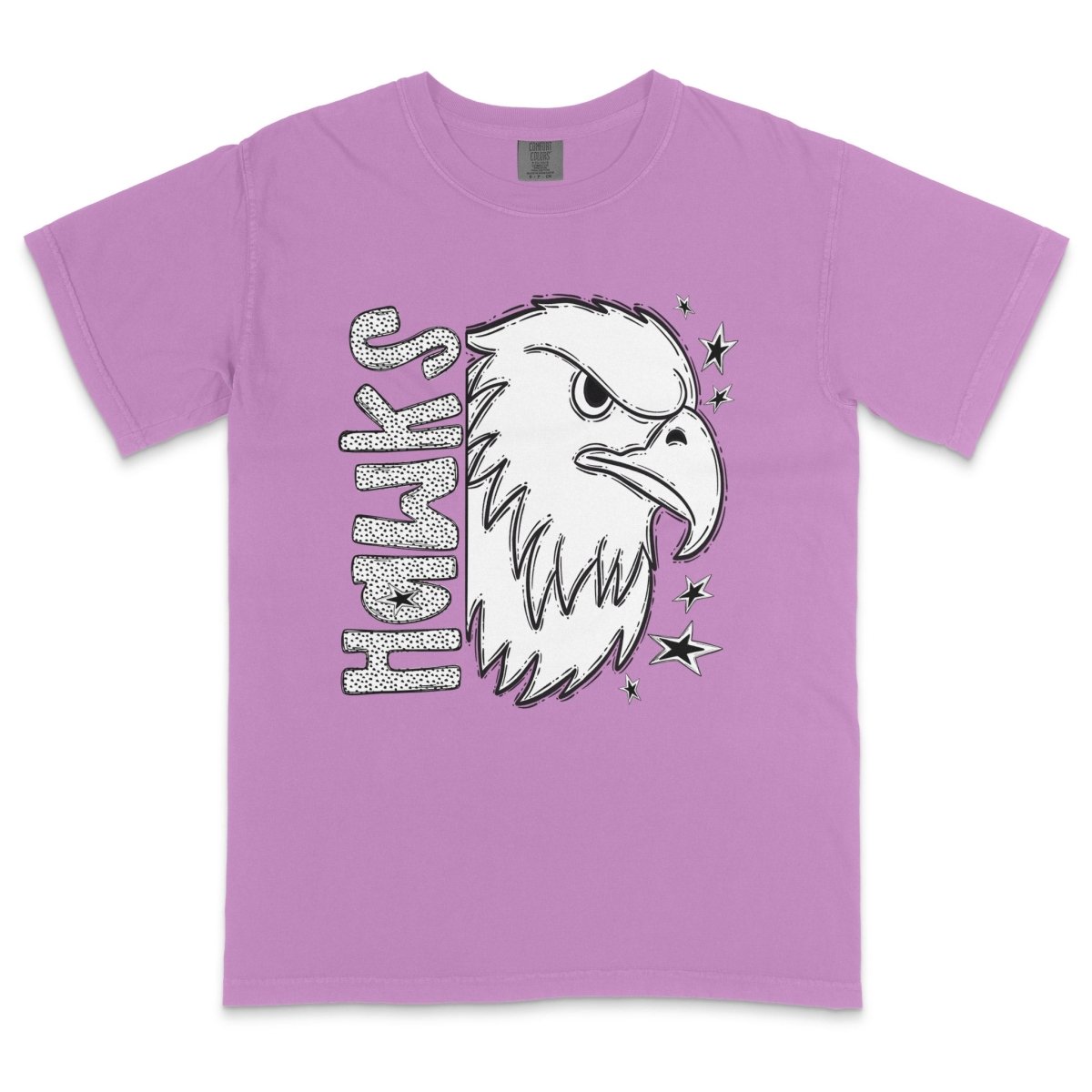 Hawks Mascot Dotted Design DTF Transfer - PrintPony