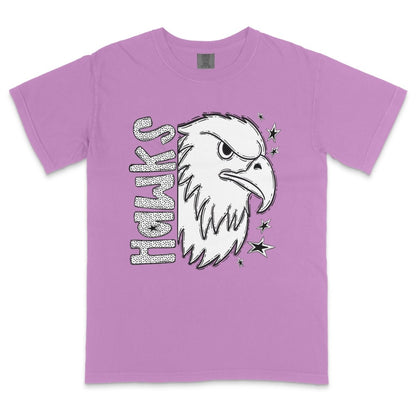 Hawks Mascot Dotted Design DTF Transfer - PrintPony™