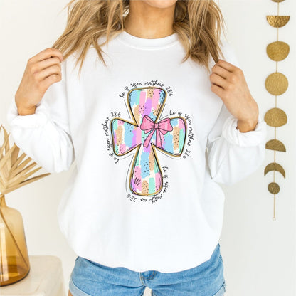 He is Risen Coquette Cross Easter DTF Transfer - PrintPony