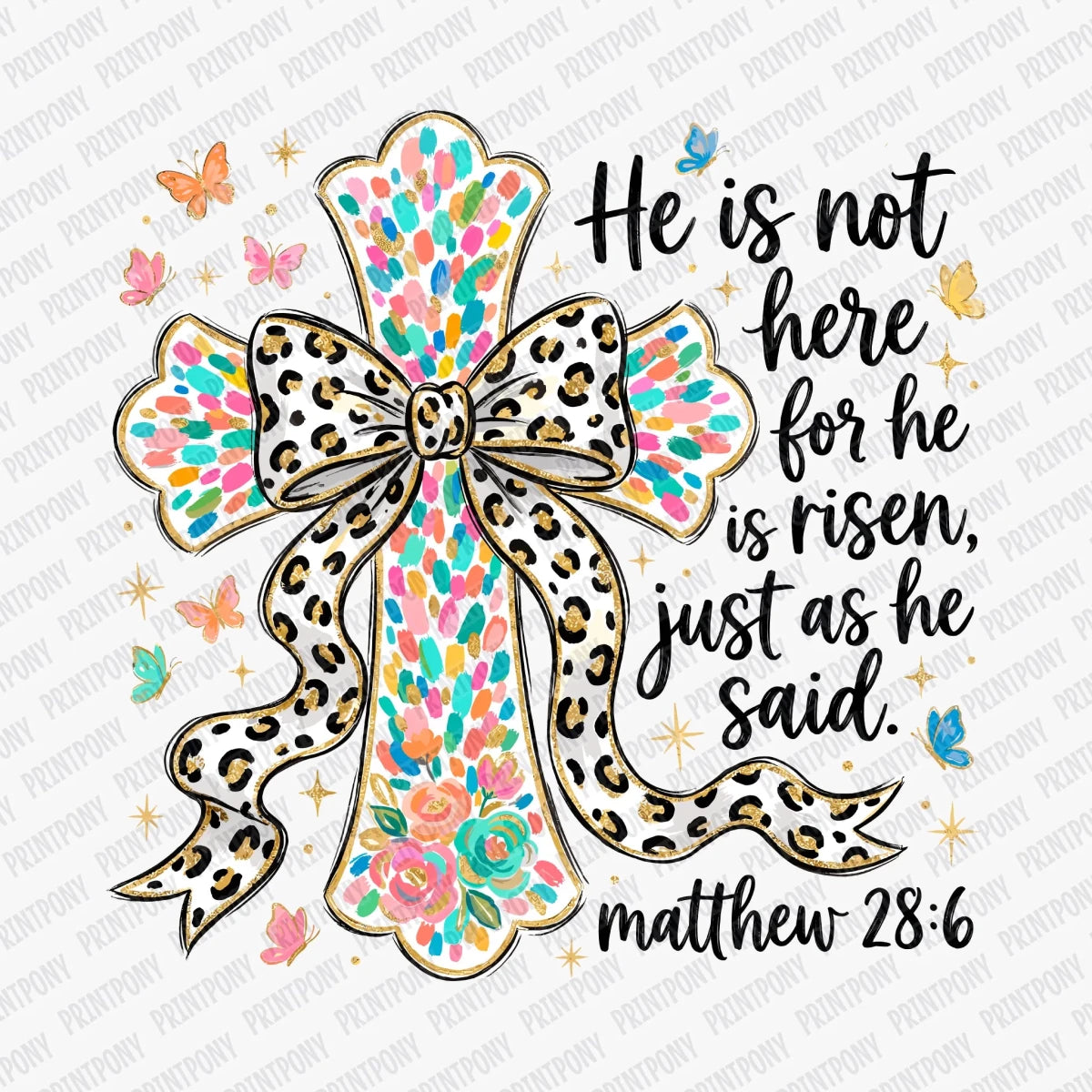 He Is Risen Cross DTF Transfer - PrintPony