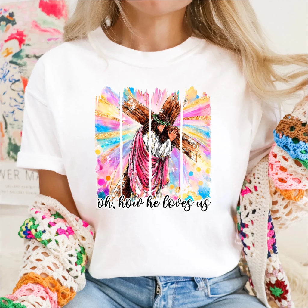 He Love's Us Spring DTF Transfer - PrintPony
