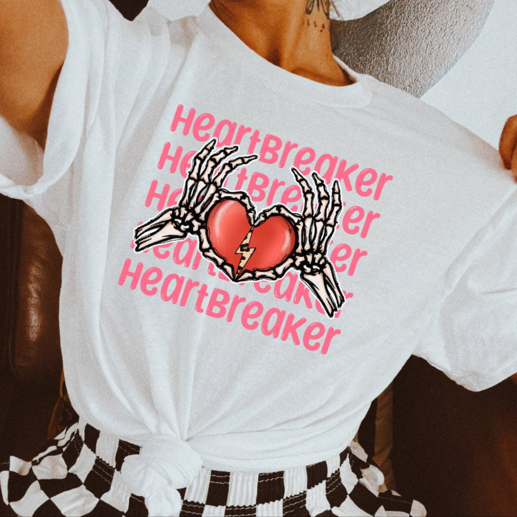 Heart Breaker Skeleton with Heart DTF Transfer - PrintPony