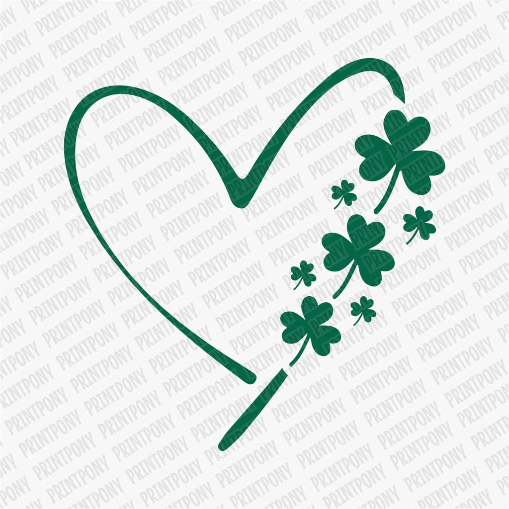 Heart with Clovers DTF Transfer - PrintPony
