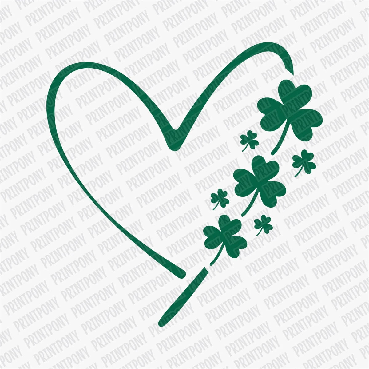 Heart with Clovers DTF Transfer - PrintPony