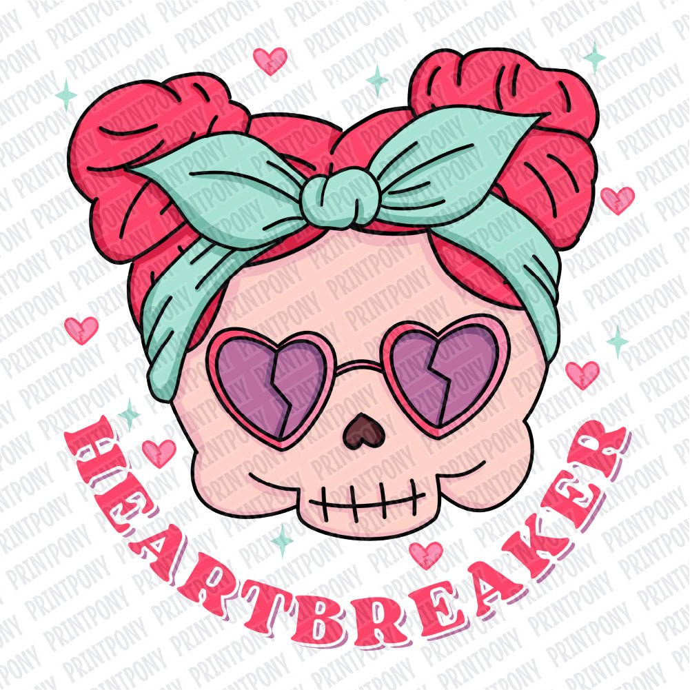 Heartbreaker Skeleton Valentines DTF Transfer - PrintPony