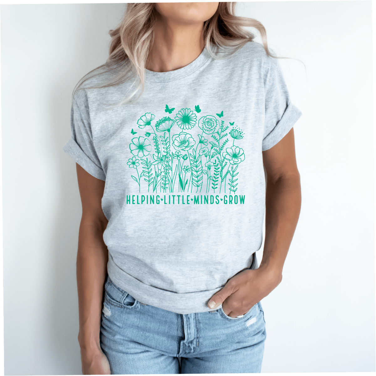 Helping Little Minds Grow Floral DTF Transfer - PrintPony™