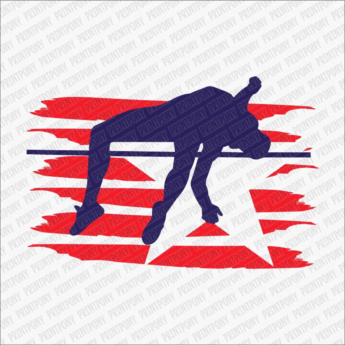 High Jump (Red & Black) DTF Transfer - PrintPony