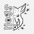 Hogs Mascot Dotted Design DTF Transfer - PrintPony
