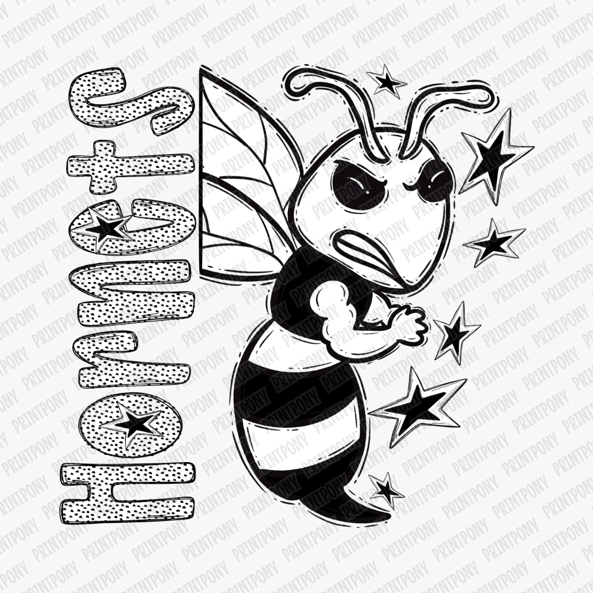 Hornets Dotted Design DTF Transfer - PrintPony