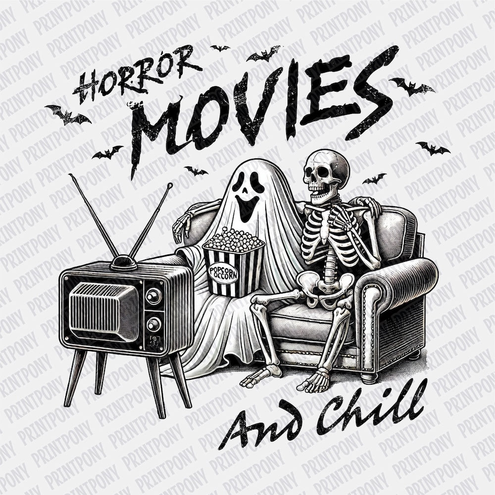 Horror Movies and Chill DTF transfer - PrintPony