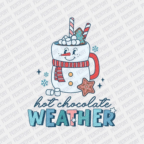 Hot Chocolate Weather Snowman DTF transfer - Print Pony‚Ñ¢