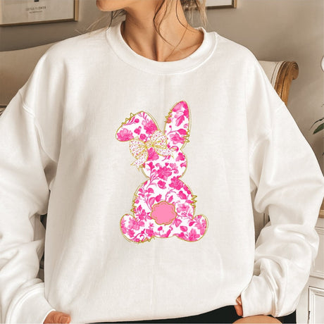 Hot Pink Floral Bunny DTF transfer - Print Pony™