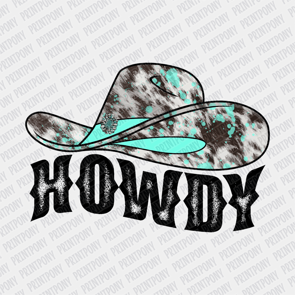 Howdy Cowgirl Hat Design DTF Transfer - PrintPony