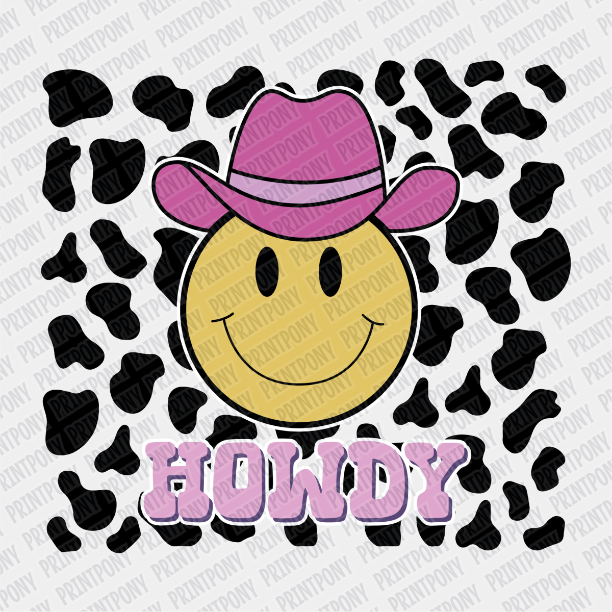 Howdy Smiley DTF Transfer - PrintPony