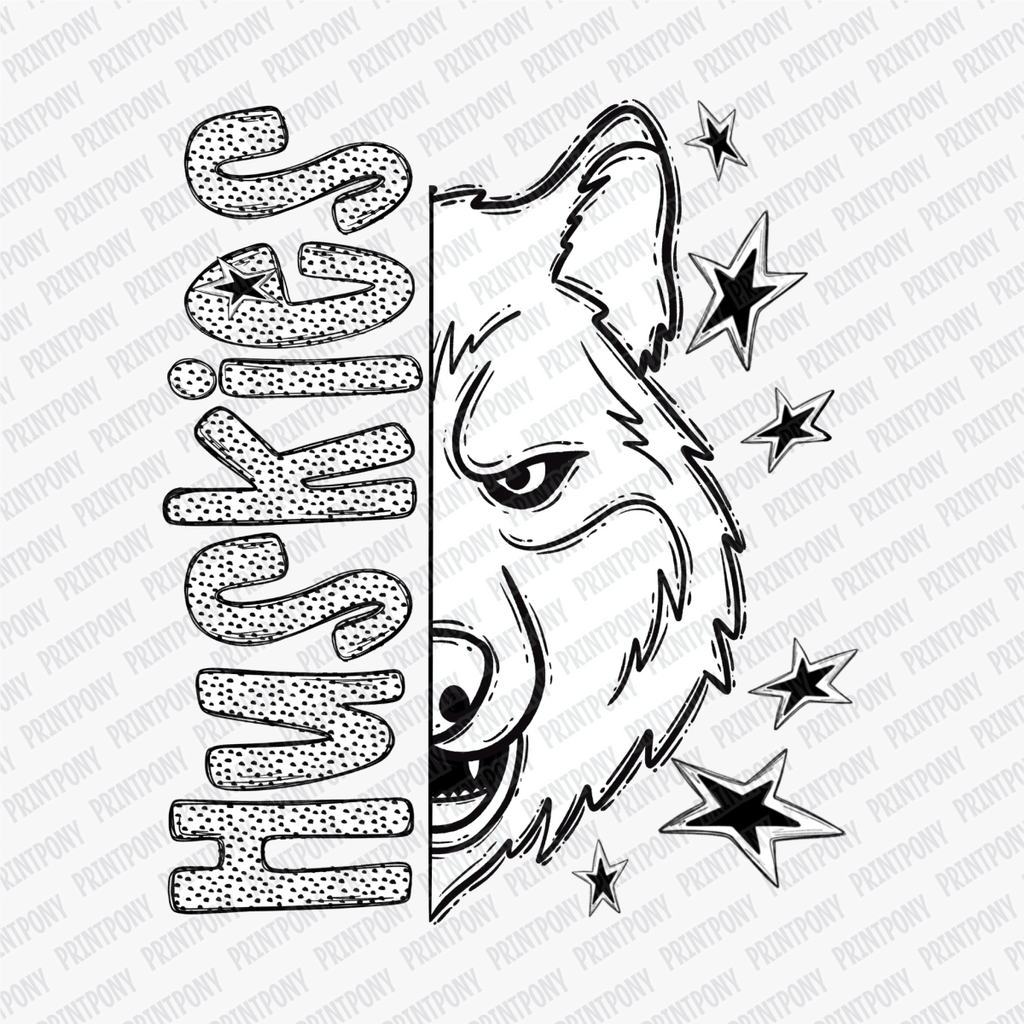 Huskies Dotted Design DTF Transfer - PrintPony