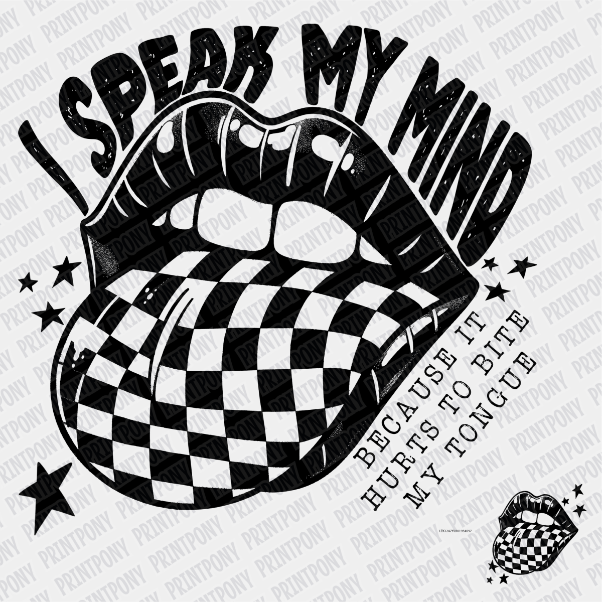 I Speak my Mind because it Hurts to Bite my Tongue (with pocket design) DTF Transfer - PrintPony