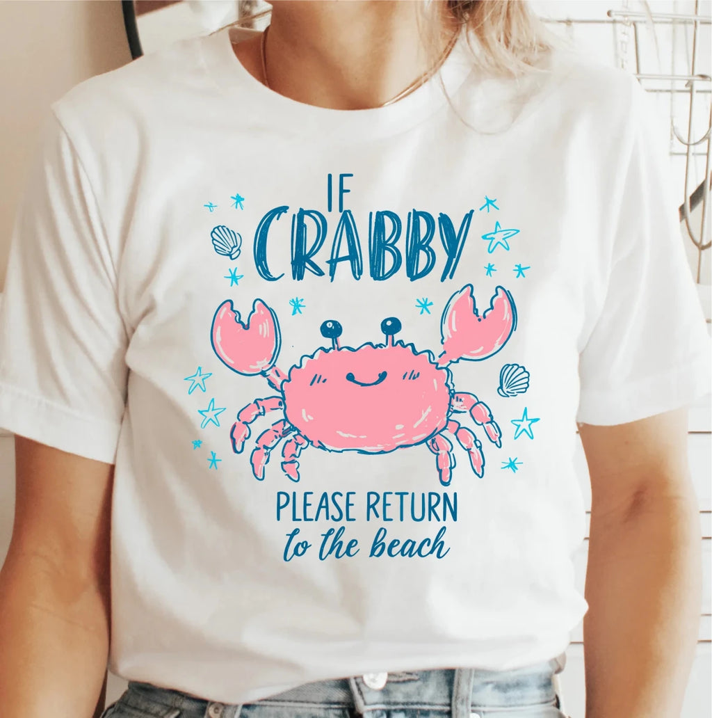 If Crabby, Please Return to the Beach DTF Transfer - PrintPony