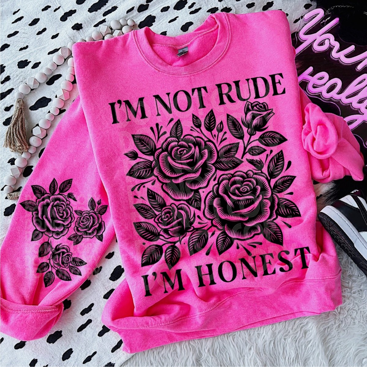 I'm Not Rude, I'm Honest (with sleeve design) DTF Transfer - PrintPony