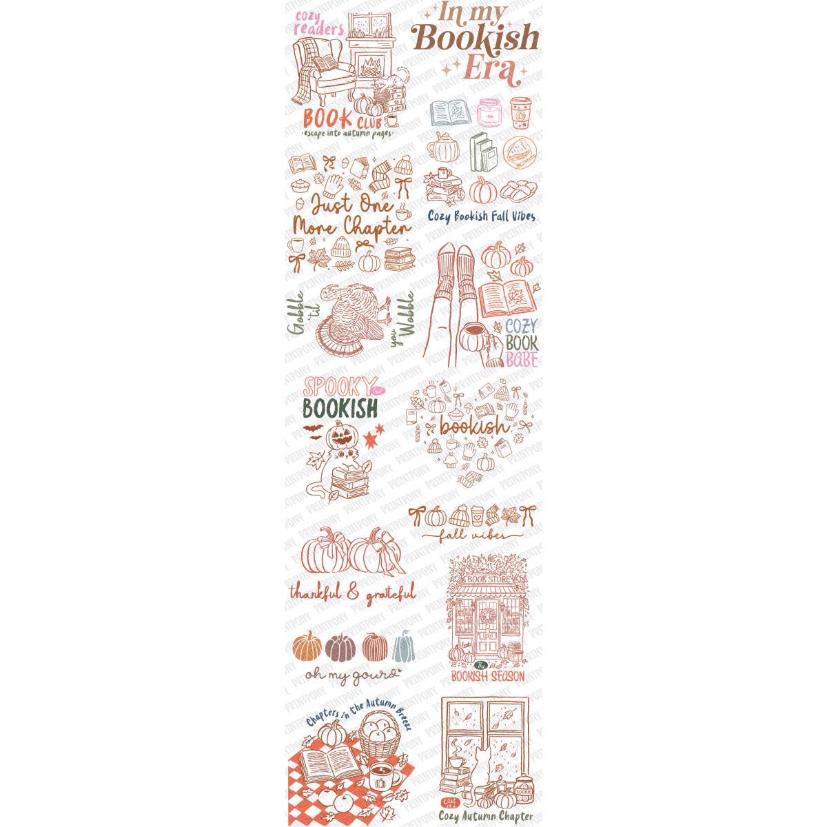 In My Bookish Era Premade DTF Gang Sheet (22.5" x 72") - PrintPony™