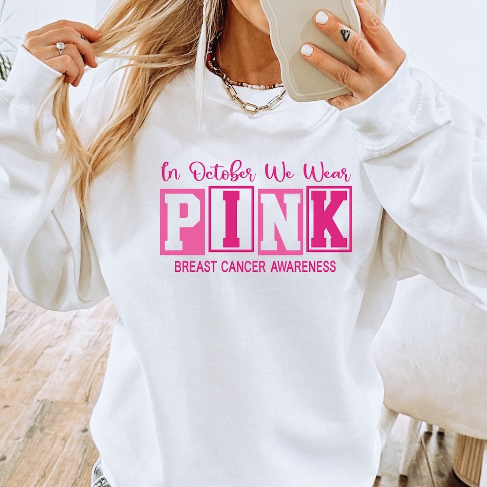 In October, We Wear Pink DTF transfer - PrintPony