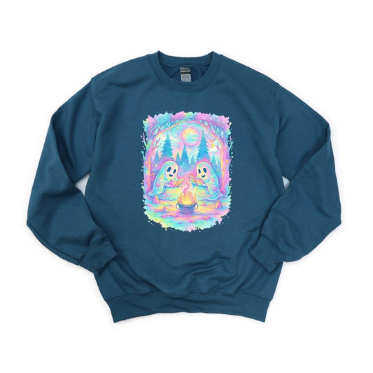 Iridescent Campfire Ghost Scene Halloween DTF Transfer - PrintPony™