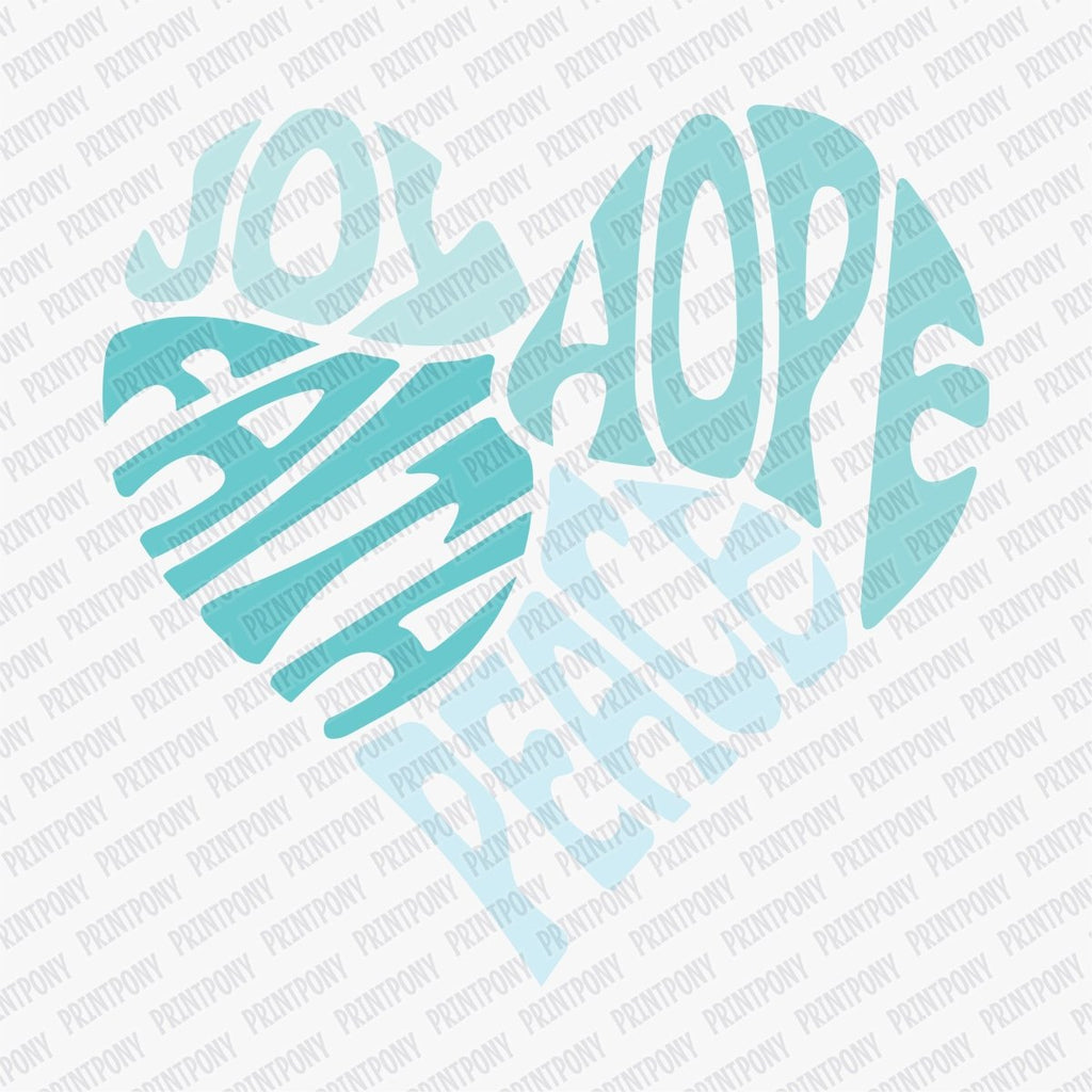 Joy, Hope, Faith, Peace - DTF Transfer - PrintPony