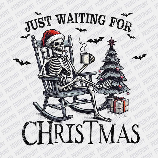 Just Waiting for Christmas (Black) DTF transfer - PrintPony