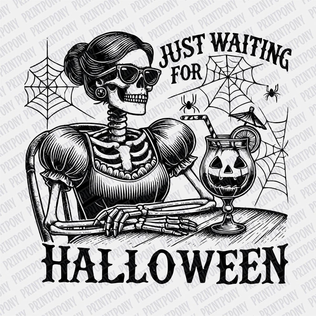 Just Waiting for Halloween DTF transfer - PrintPony