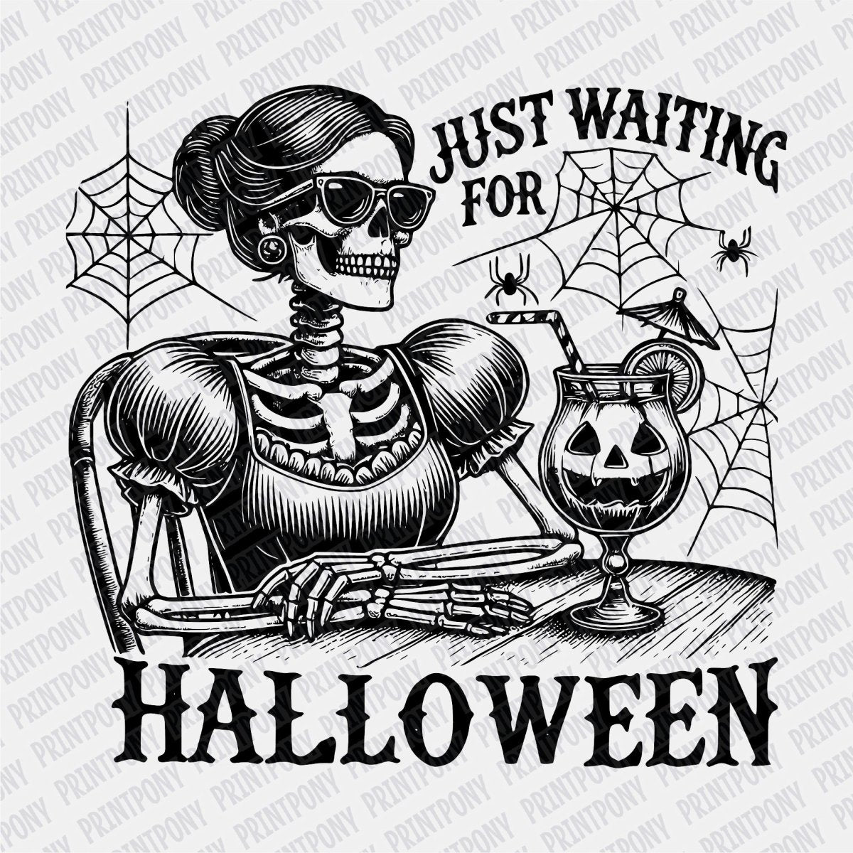 Just Waiting for Halloween DTF transfer - PrintPony
