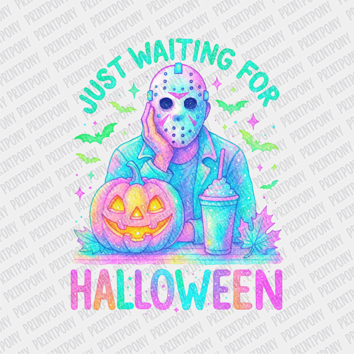 Just Waiting for Halloween Iridescent DTF Transfer - PrintPony