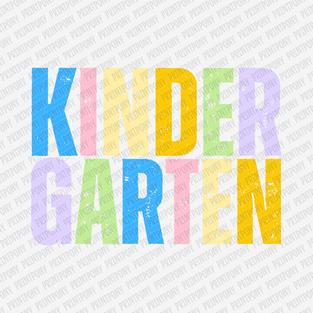 Kinder Garten Bright Pastel - DTF Transfer - PrintPony