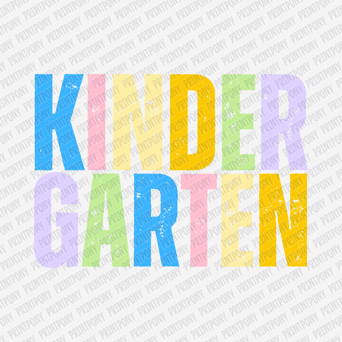 Kinder Garten Bright Pastel - DTF Transfer - PrintPony