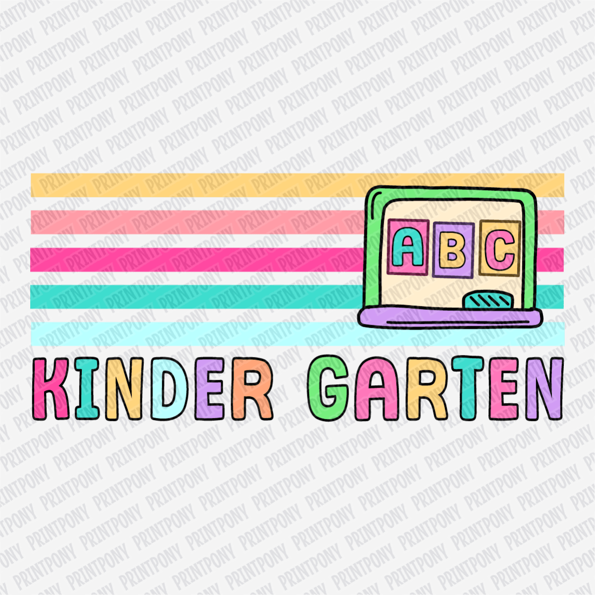Kinder Garten Stripes - DTF Transfer - PrintPony