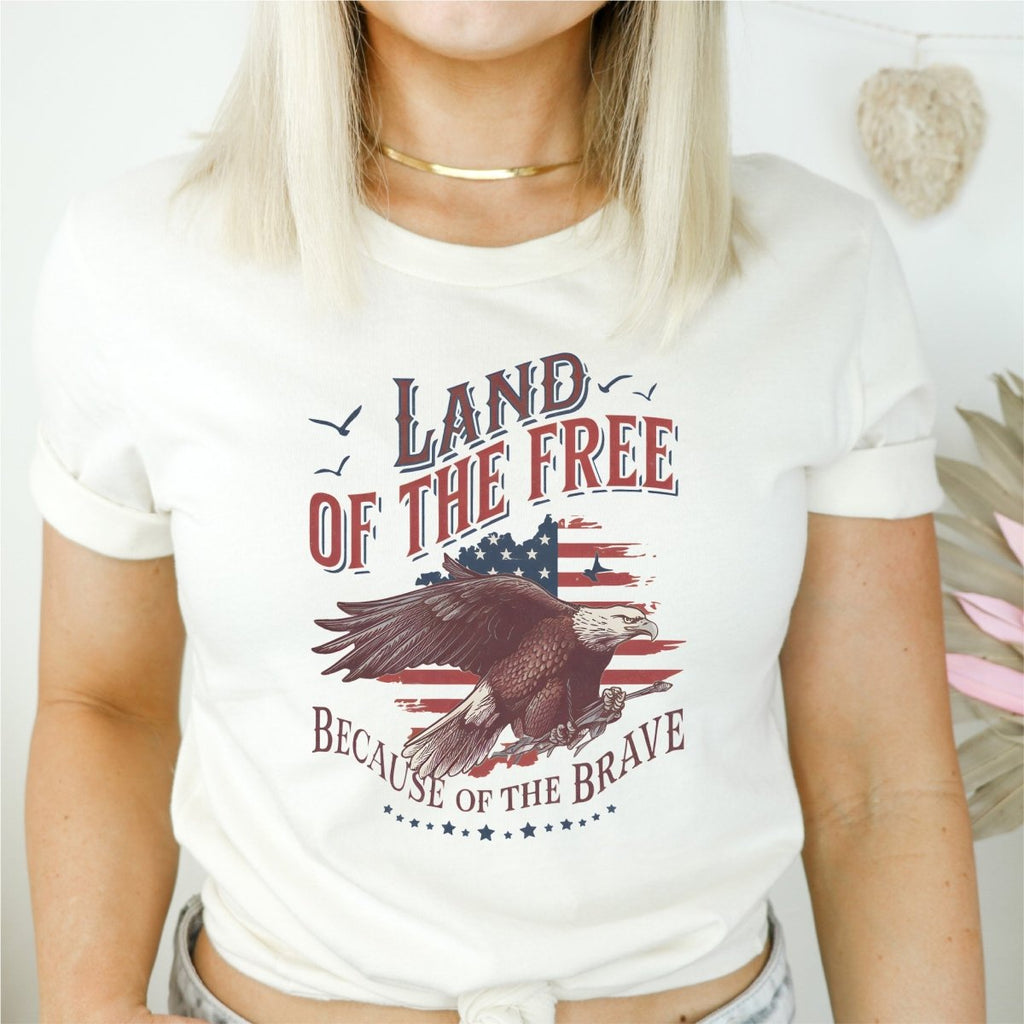 Land of the Free, because of the Brave - Patriotic DTF transfer - PrintPony