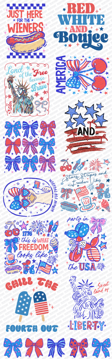 Land of the Free Premade Gang Sheet - DTF Transfer 22.5" X 72" - PrintPony
