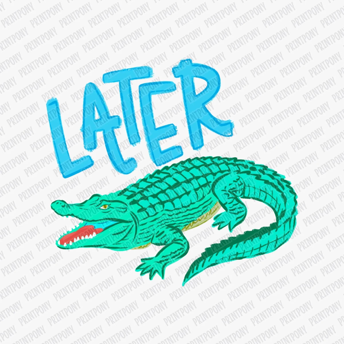 Later Gator DTF transfer - Blue - PrintPony