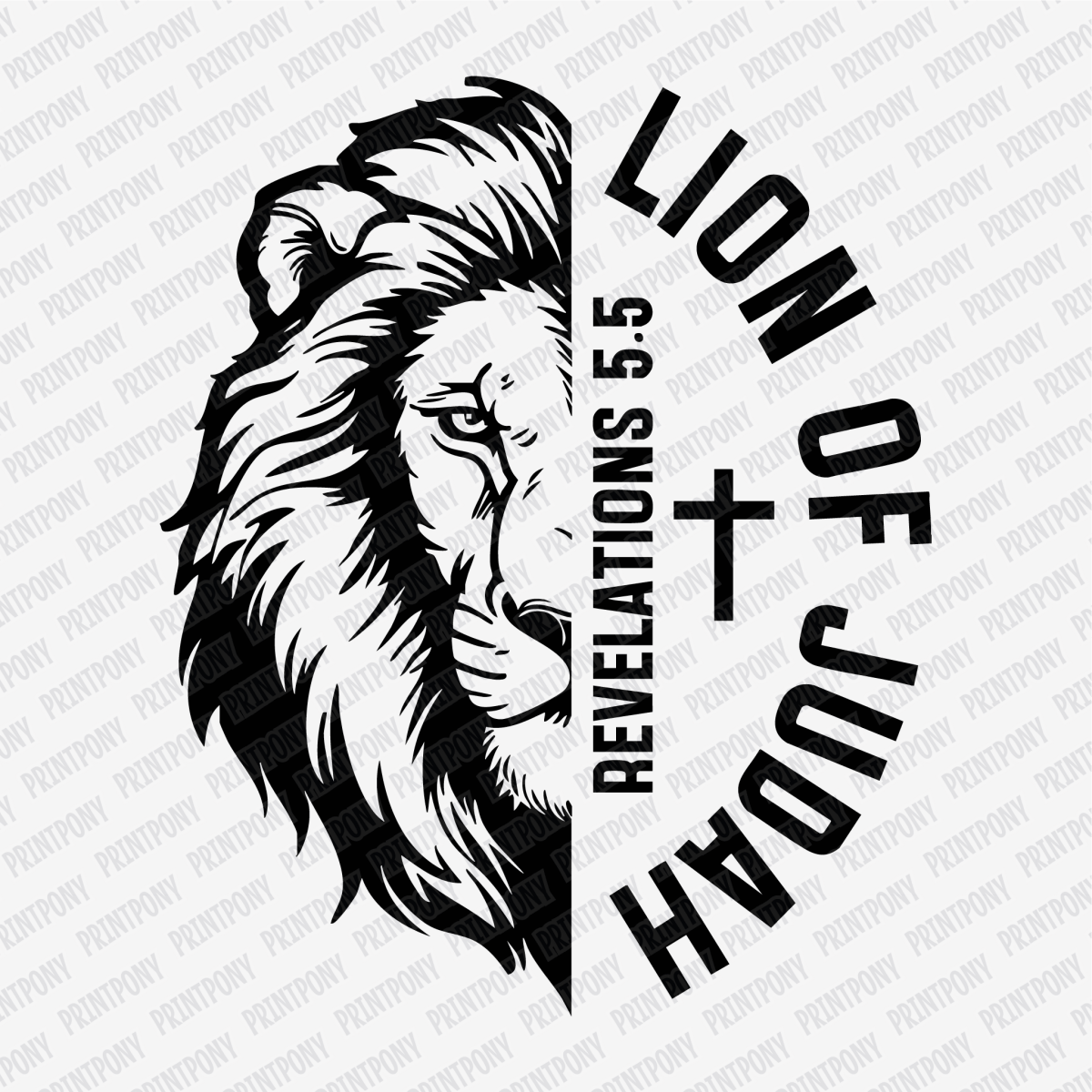 Lion of Judah, Revelations 5:5 - DTF Transfer - PrintPony